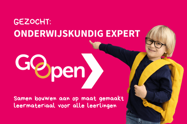 Jongetje met gele rugtas die de titel Onderwijskundig Expert aanwijst.